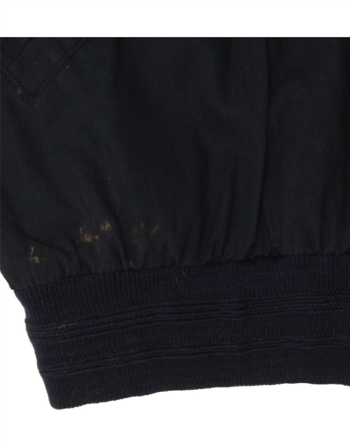 WAMPUM Mens Bomber Jacket UK 42 XL Navy Blue Acetate Vintage Wampum and Second-Hand Wampum from Messina Hembry 