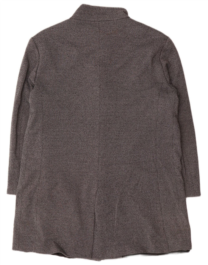 Zara Ανδρικό Πανωφόρι UK 40 Large Grey Chevron Cotton