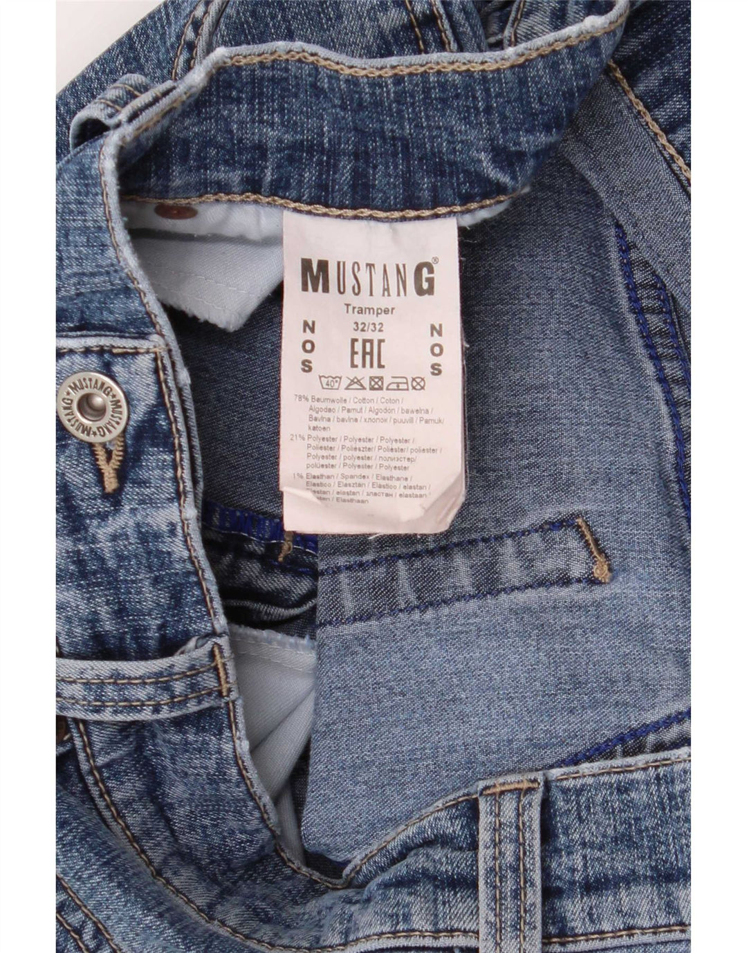 Mustang Ανδρικό Tramper Slim Jeans W32 L32 Μπλε βαμβακερό