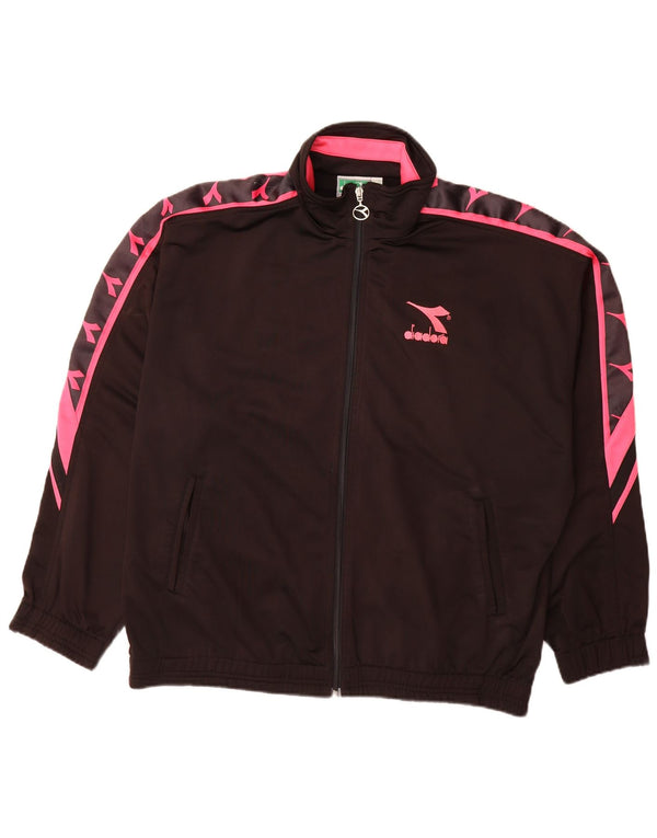 Ανδρική φόρμα Diadora Top Jacket UK 42 Large Black Colourblock Polyester