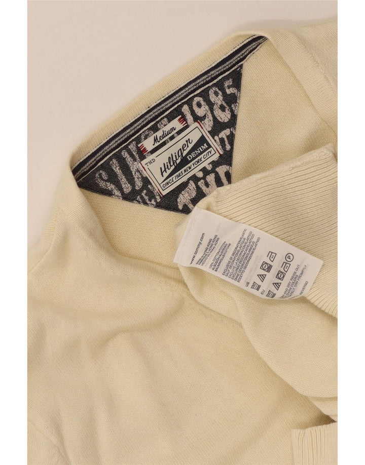 Ανδρικό πουλόβερ Tommy Hilfiger με V λαιμόκοψη, μεσαίο βαμβακερό μπεζ