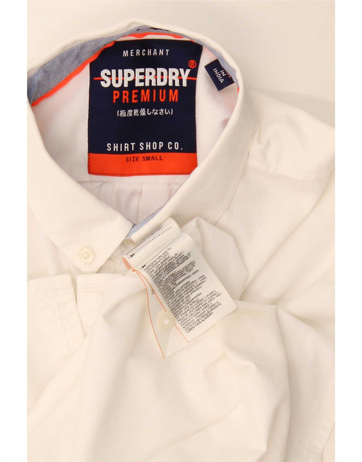 Ανδρικό πουκάμισο Superdry, μικρό λευκό βαμβακερό