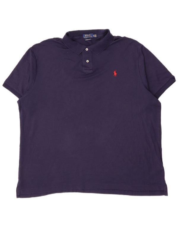 Polo Ralph Lauren Ανδρικό πουκάμισο Polo Custom Slim Fit 2XL Navy Blue Cotton