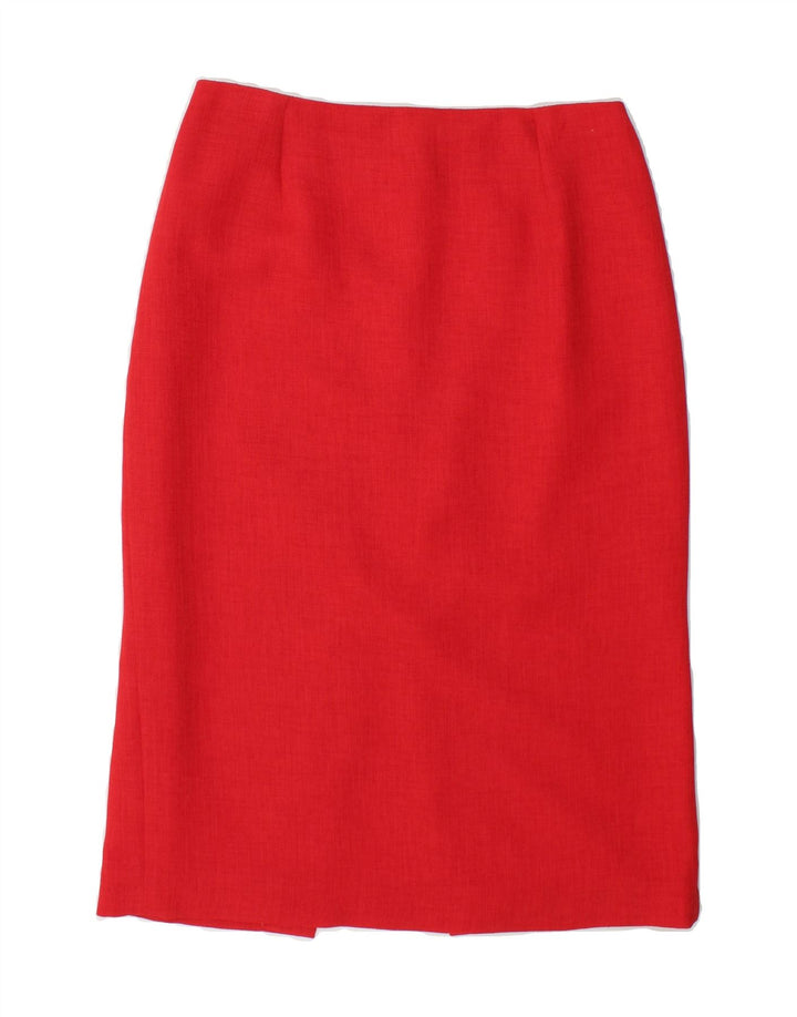 MICHEL AMBERS Womens Straight Skirt UK 12 Medium W28 Red Vintage Michel Ambers and Second-Hand Michel Ambers from Messina Hembry 