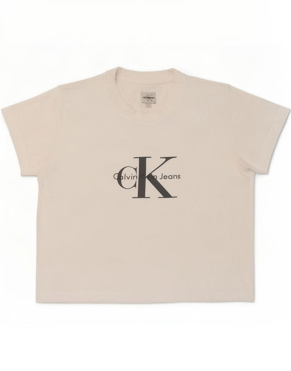 Γυναικείο γραφικό μπλουζάκι Calvin Klein Jeans Top 12 μεσαίο λευκό