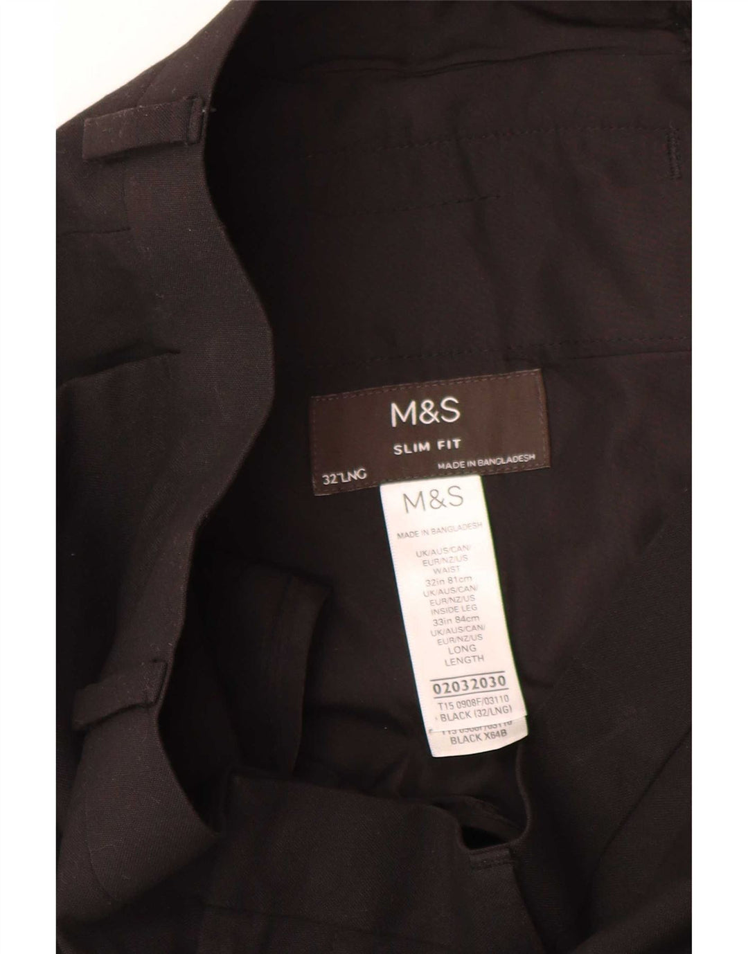 Marks & Spencer Ανδρικό Παντελόνι Κοστούμι Slim Fit W32 L33 Μαύρο πολυεστέρα