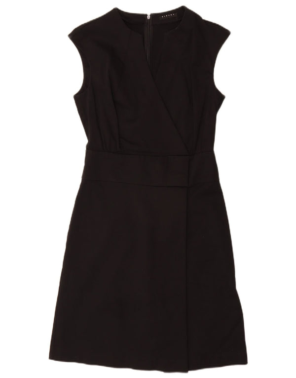 Sisley Γυναικείο Αμάνικο Φόρεμα Α-Line UK 10 Small μαύρο βαμβακερό