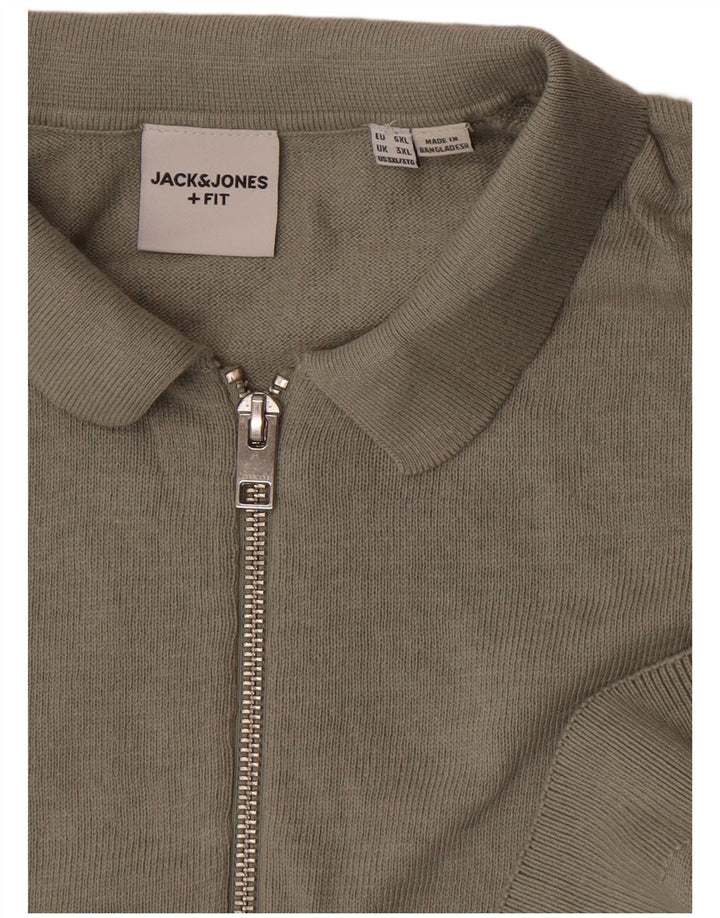 Jack & Jones Ανδρικό κοντομάνικο μπλουζάκι πόλο 3XL γκρι