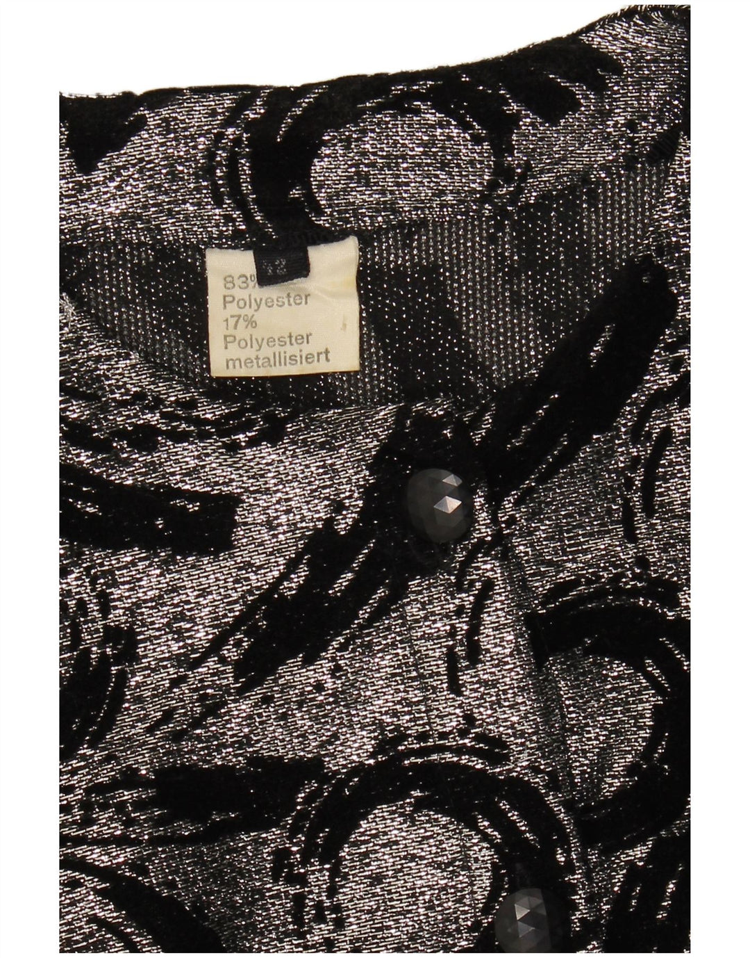 VINTAGE Womens Longline Abstract Pattern Blazer Jacket IT 42 Medium Silver