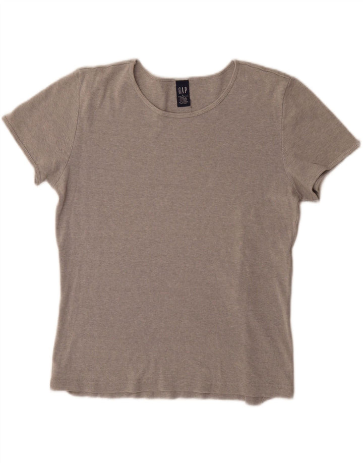 Gap Γυναικείο T-Shirt Top UK 16 Large γκρι βαμβακερό