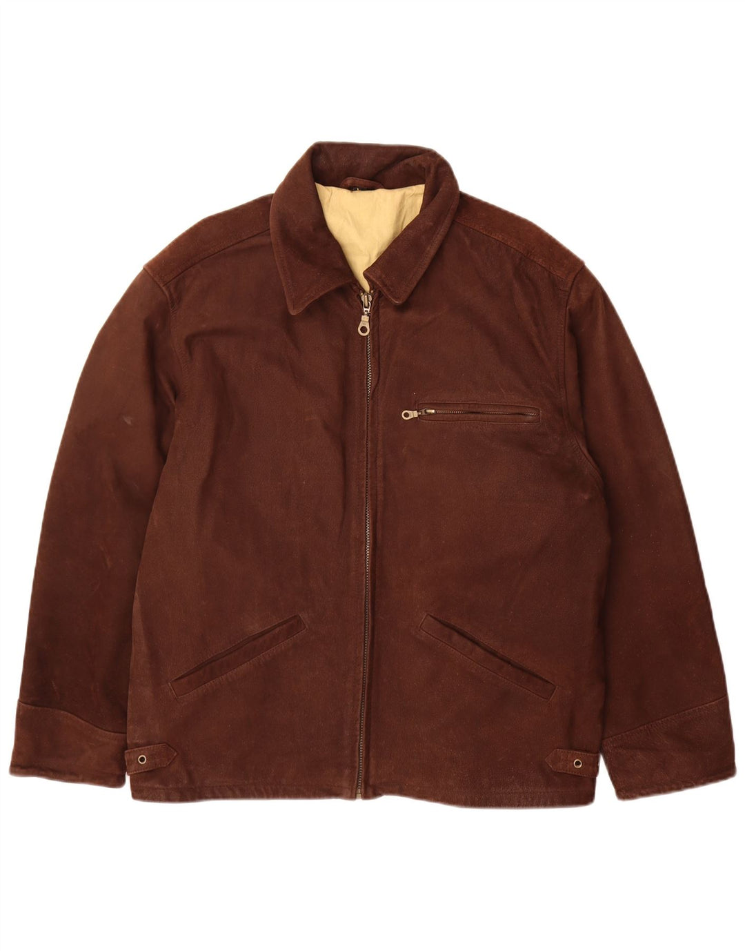 Vintage Ανδρικό Δερμάτινο Μπουφάν UK 40 Large Brown Δερμάτινο