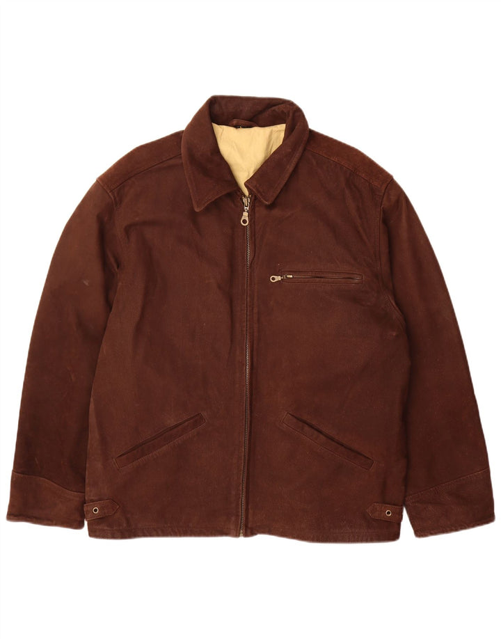 Vintage Ανδρικό Δερμάτινο Μπουφάν UK 40 Large Brown Δερμάτινο