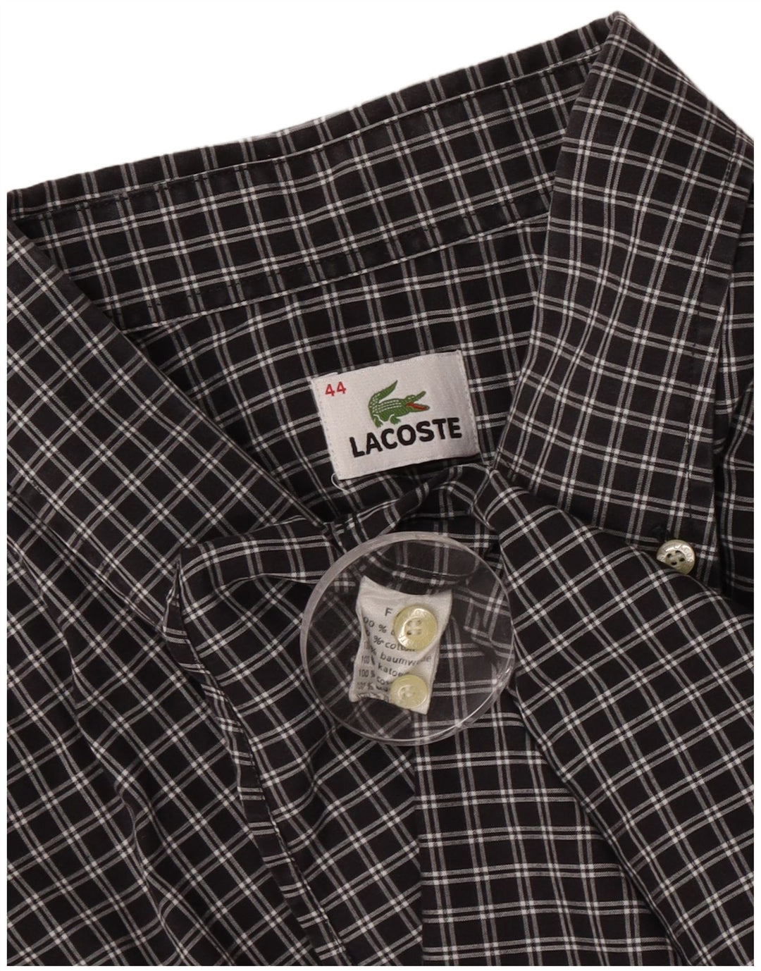 Ανδρικό πουκάμισο Lacoste νούμερο 44 XL Μαύρο βαμβάκι