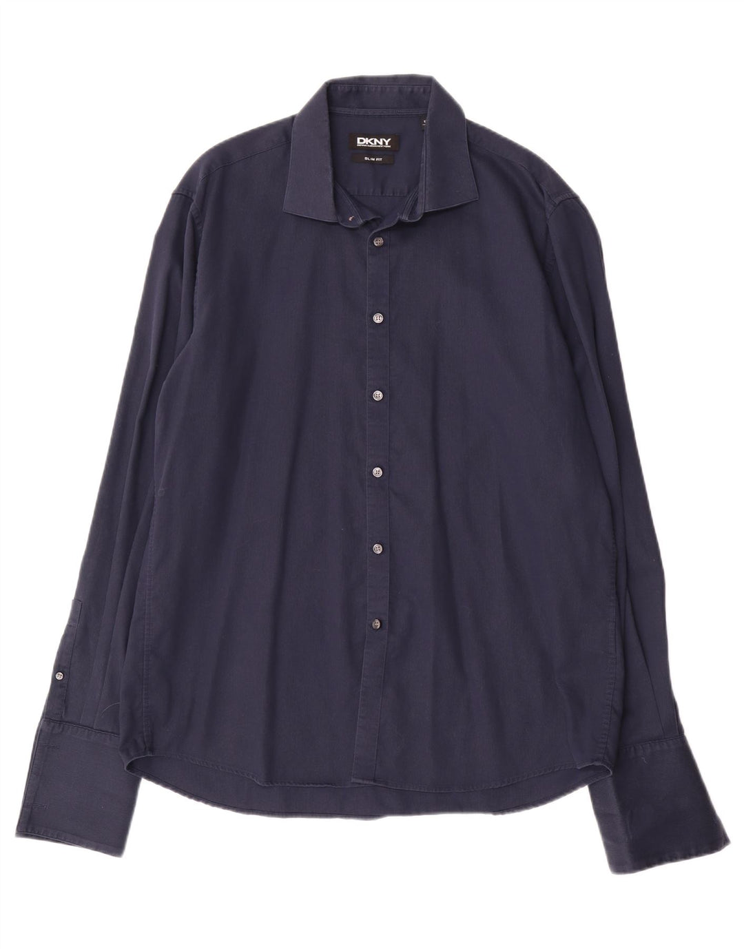 Ανδρικό πουκάμισο DKNY Slim Fit Size 17 1/2 44 XL Navy Blue Cotton