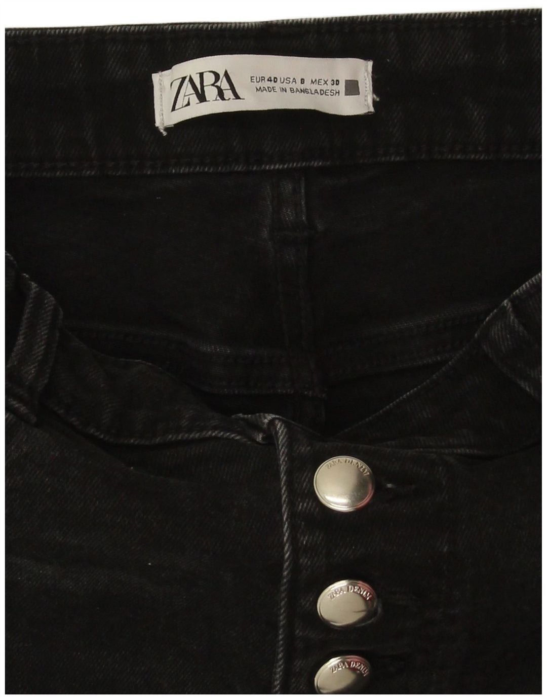 Zara Γυναικείο Τζιν μποτάκι EU 40 Medium W30 L26 Μαύρο βαμβακερό