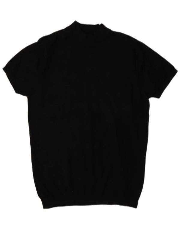 Zara Mens Short Sleeve Turtle Neck Jumper Sweater Small Black