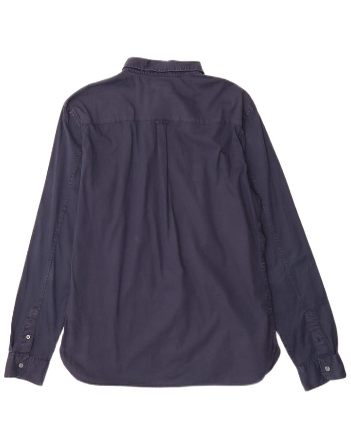 Ανδρικό πουκάμισο All Saints Regular Fit Large Navy Blue από βαμβάκι