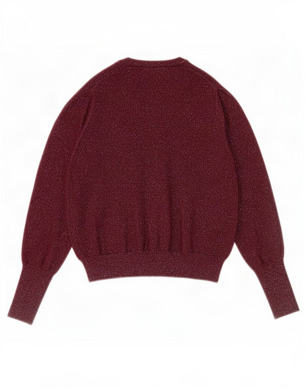Marks & Spencer Γυναικείο Crop Cardigan πουλόβερ UK 14 Medium Burgundy Flecked