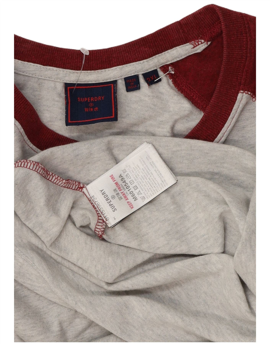 Superdry Ανδρικό μακρυμάνικο μπλουζάκι 2XL γκρι βαμβακερό