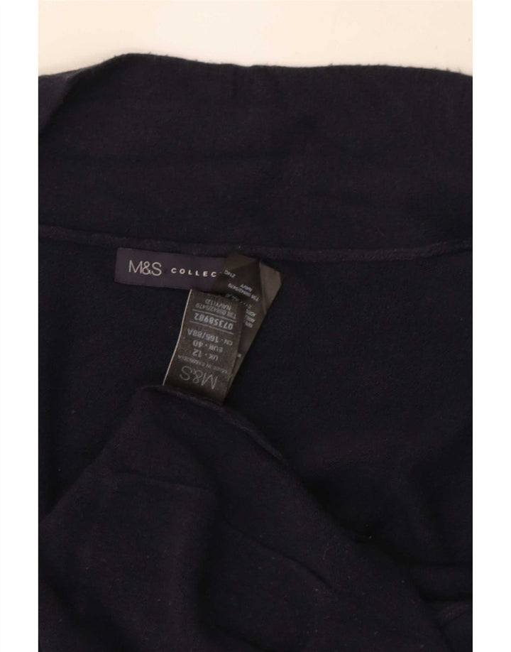 Marks & Spencer Γυναικείο πουλόβερ Longline Cardigan UK 12 Medium Navy Blue