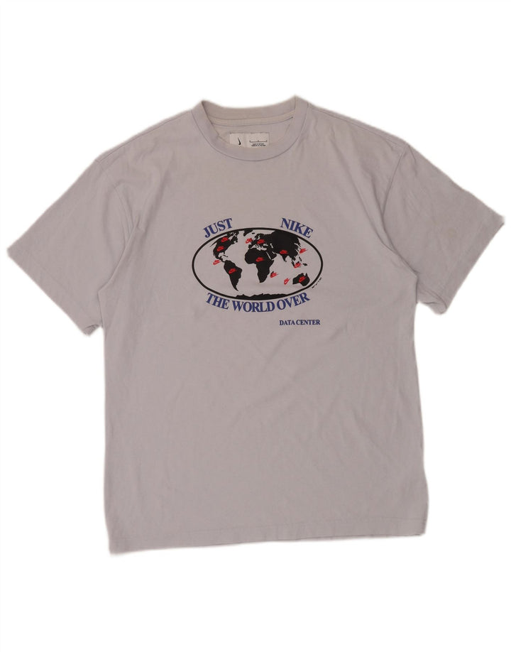 Ανδρικό γραφικό μπλουζάκι NIKE, μεσαίο, βαμβακερό σε λευκό χρώμα