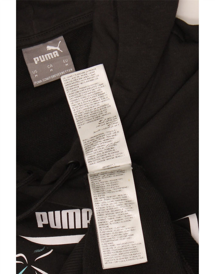 PUMA Mens Austria Graphic Hoodie Jumper Medium Black Cotton