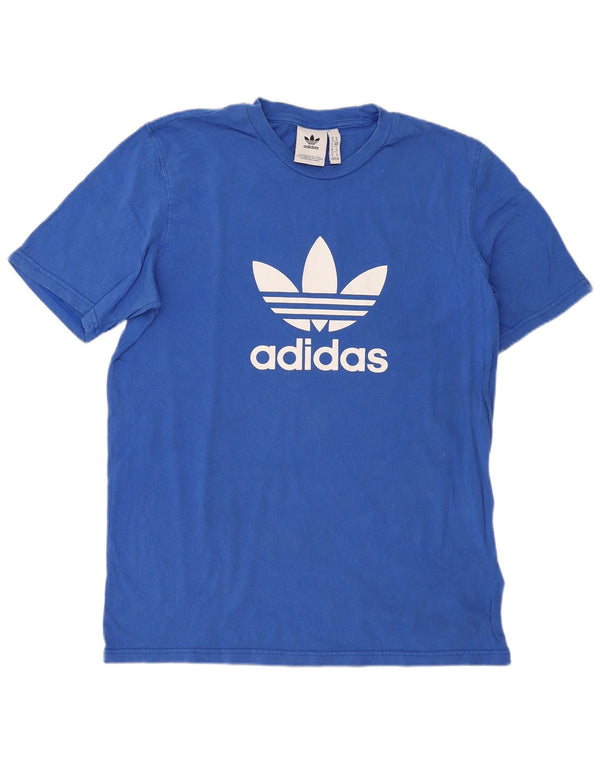 Ανδρικό γραφικό T-Shirt Adidas Top από μεσαίο μπλε βαμβακερό