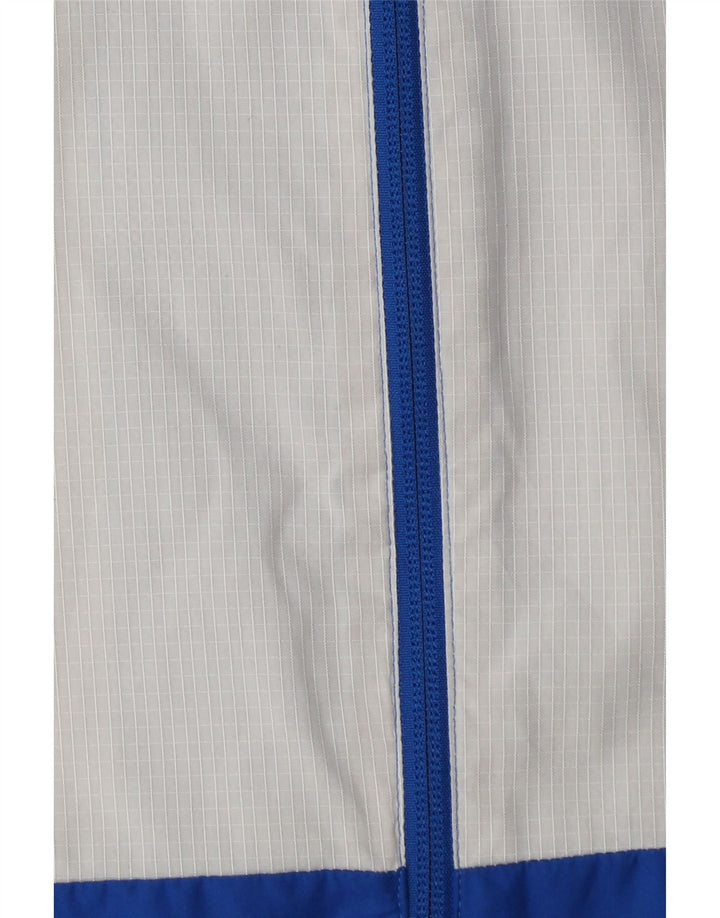Adidas Ανδρικό μπουφάν βροχής με κουκούλα UK 38 Medium Blue Colorblock Polyester