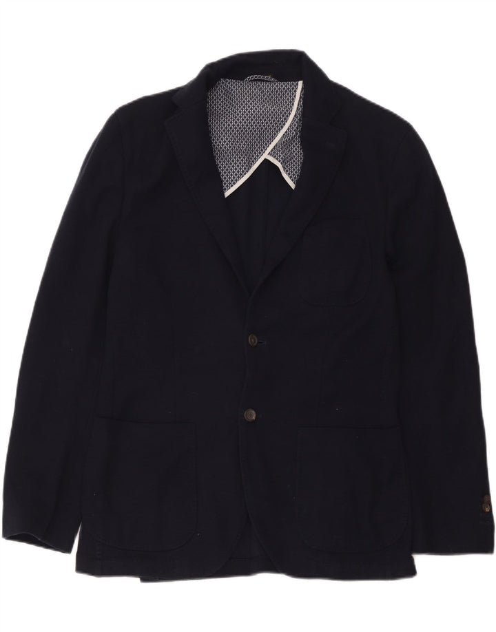 Massimo Dutti Ανδρικό σακάκι μπλέιζερ με 2 κουμπιά EU 50 μεσαίου μπλε βαμβακερό