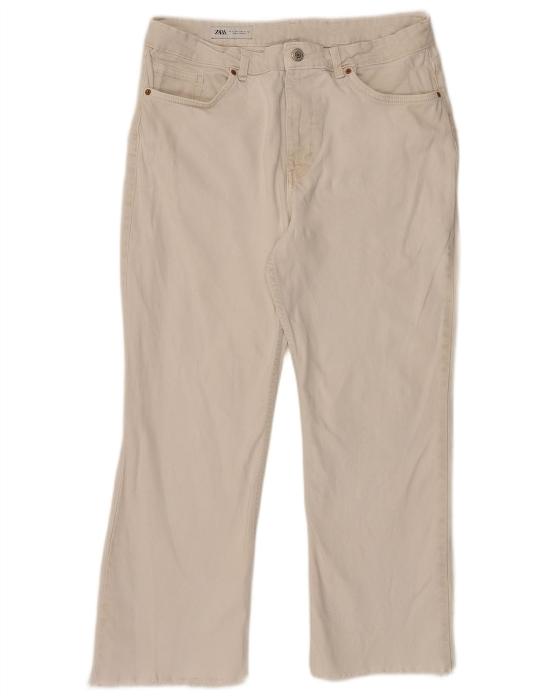 Zara Γυναικείο τζιν ίσιο EU 46 2XL W36 L26 Λευκό