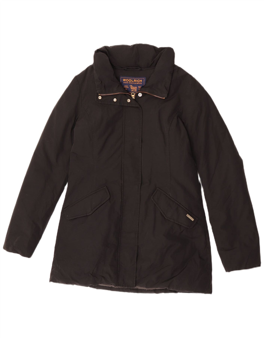 Woolrich Γυναικείο παλτό με επένδυση UK 10 Small μαύρο βαμβακερό