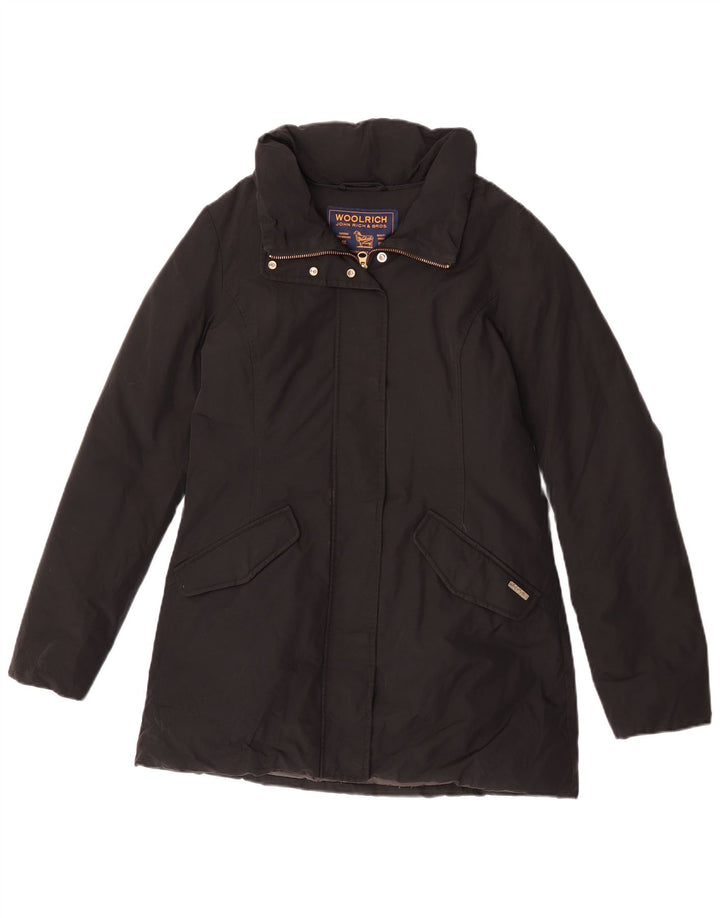 Woolrich Γυναικείο παλτό με επένδυση UK 10 Small μαύρο βαμβακερό