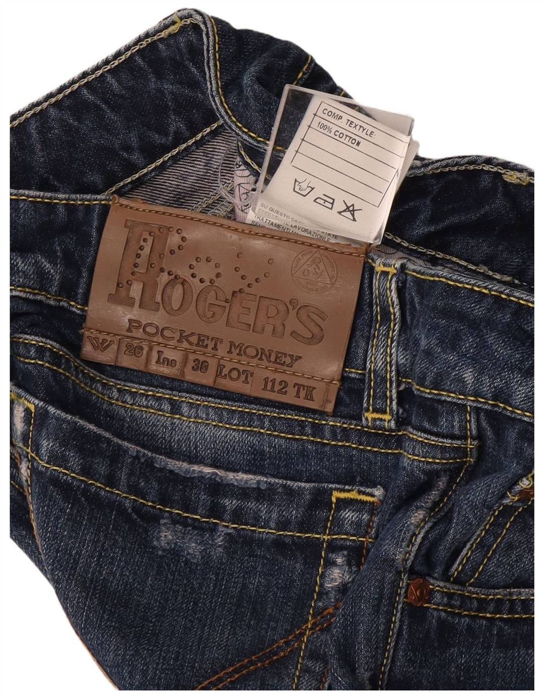 Roy Rogers Womens Distressed Straight Jeans W26 L32 Μπλε βαμβακερό