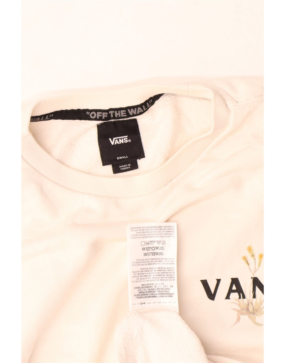 Ανδρικό γραφικό φούτερ Vans Jumper Μικρό λευκό βαμβακερό