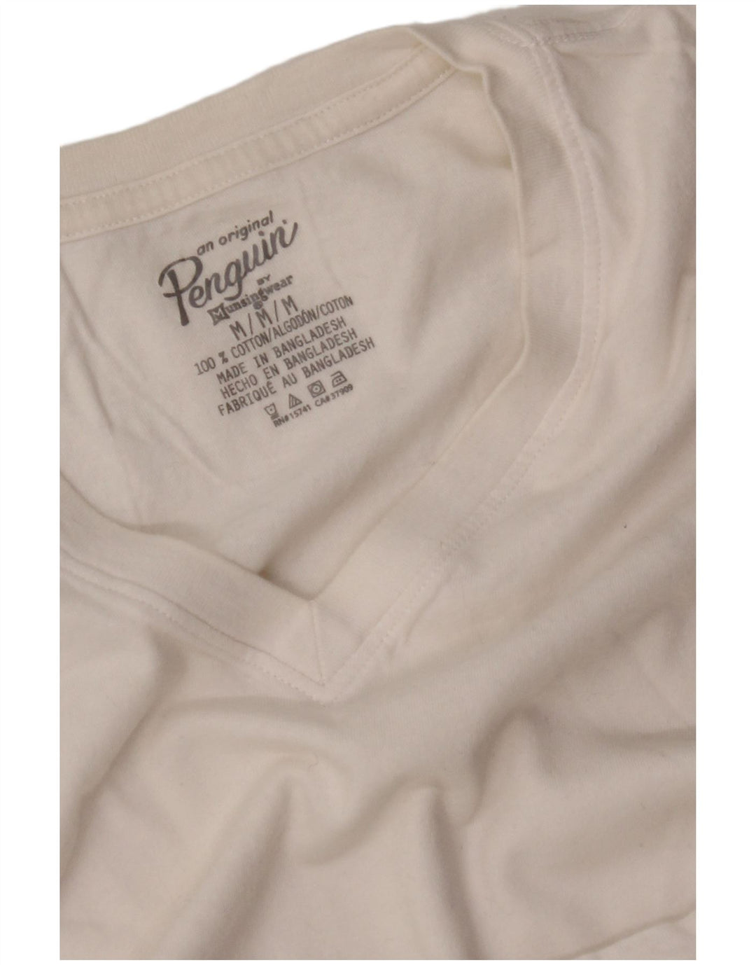 PENGUIN Γυναικείο T-Shirt Top UK 14 Μεσαίο λευκό βαμβακερό