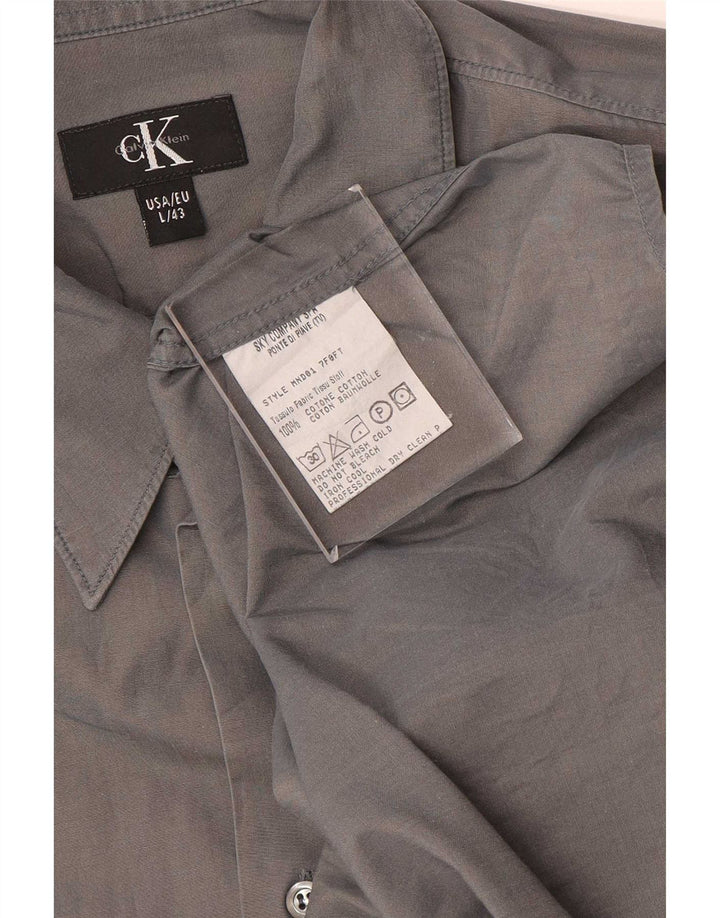 Ανδρικό πουκάμισο Calvin Klein Νούμερο 43 Large γκρι βαμβακερό