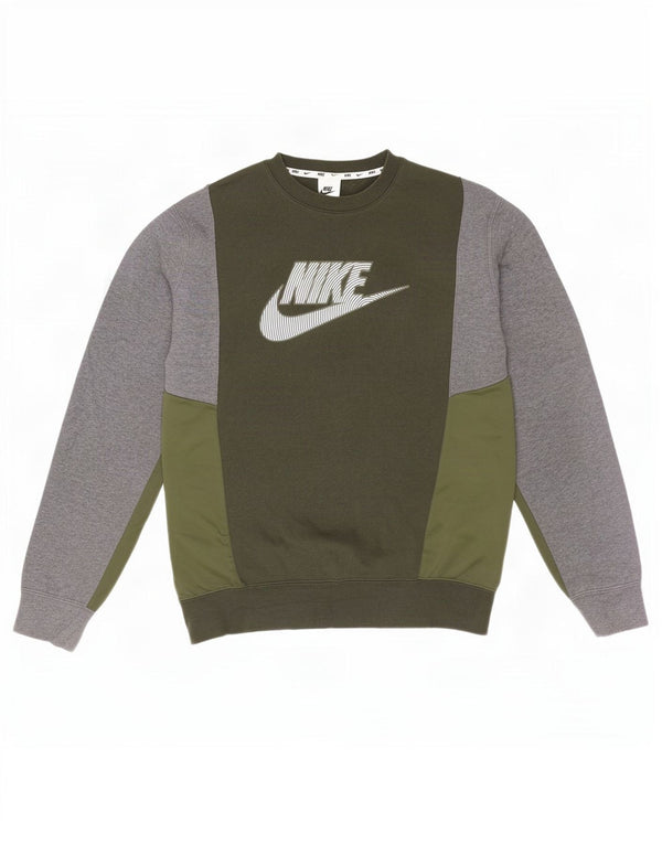 Ανδρικό γραφικό φούτερ Nike, μεσαίο χακί, βαμβακερό