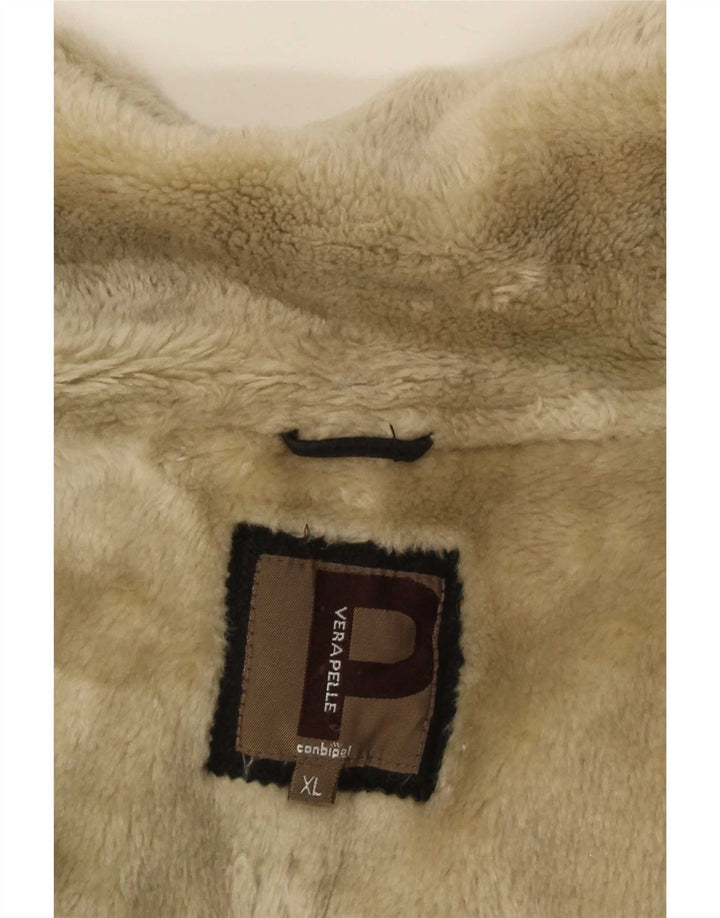 Ανδρικό Shearling Jacket Conbipel UK 42 XL μαύρο δέρμα