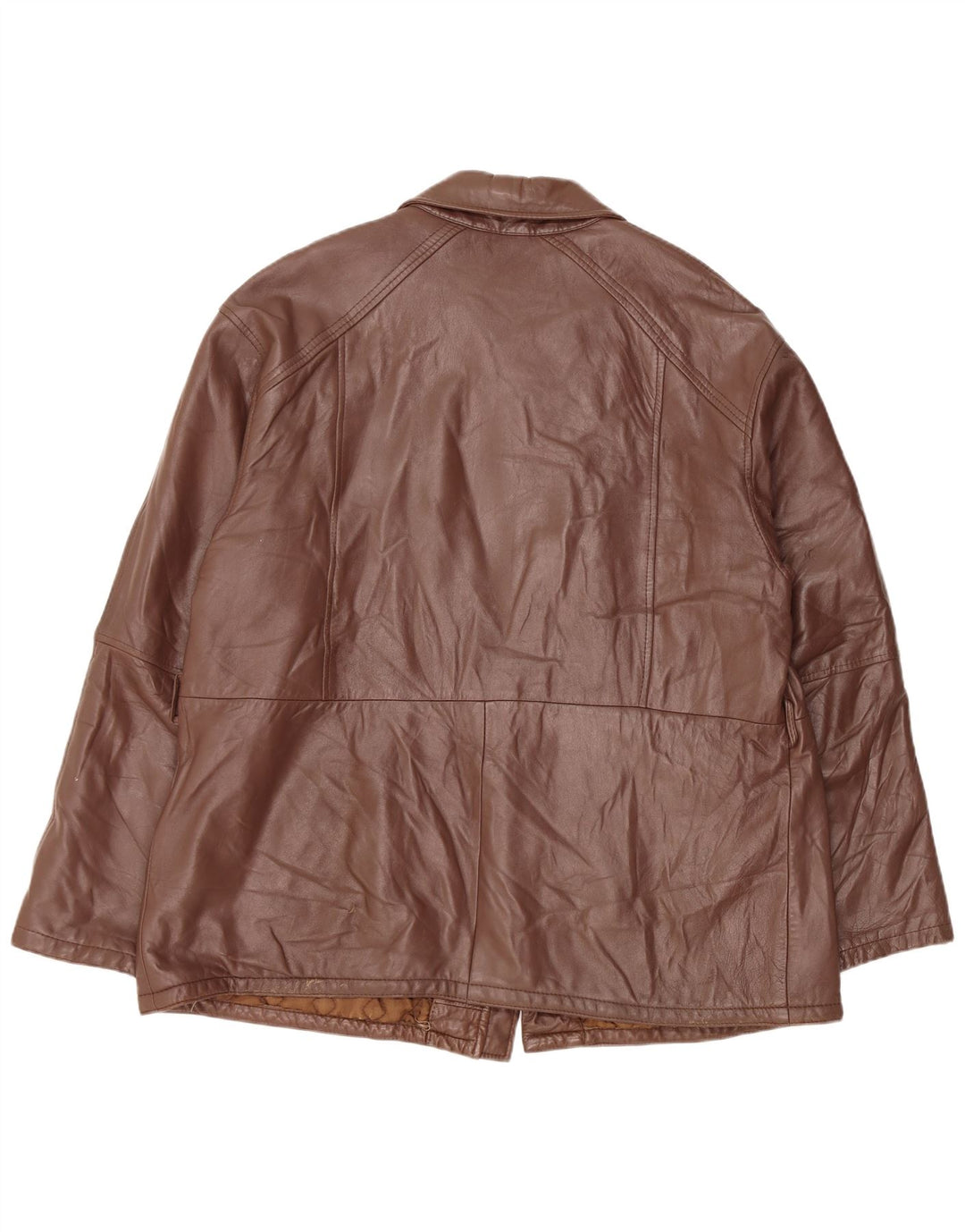 VINTAGE Ανδρικό Δερμάτινο Μπουφάν IT 56 3XL Καφέ