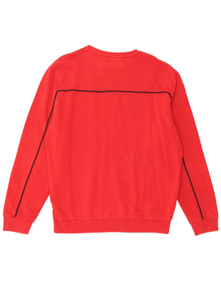 GUESS Γραφικό Ανδρικό Φούτερ Jumper Μεγάλο Κόκκινο Βαμβακερό