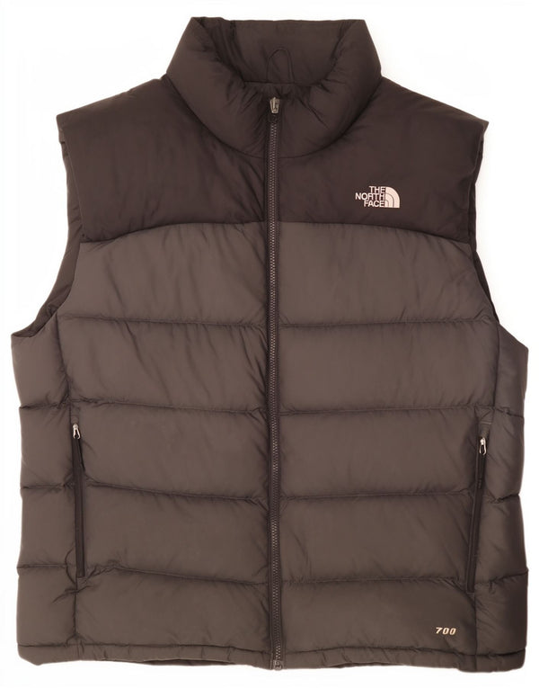 The North Face Mens Padded Gilet UK 42 XL Grey Colourblock Nylon