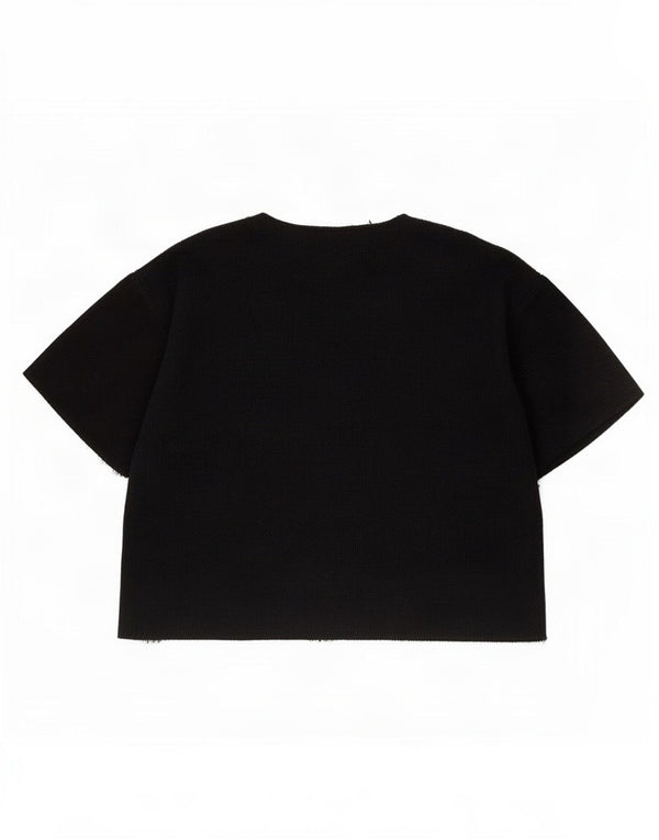 Zara Γυναικείο T-Shirt T-Shirt Top UK 14 Medium Black Polyester