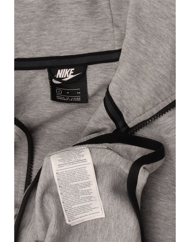 Ανδρικό πουλόβερ Nike με φερμουάρ με κουκούλα, βαμβακερό μικρό γκρι χρώμα