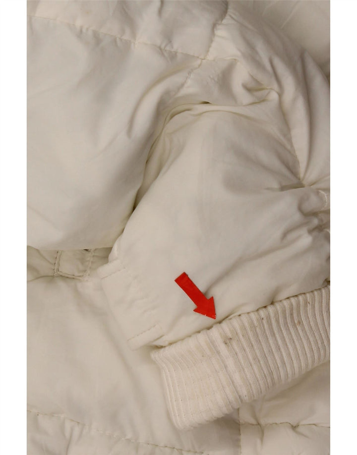 Zara Γυναικείο μπουφάν με κουκούλα UK 10 Small White Polyamide