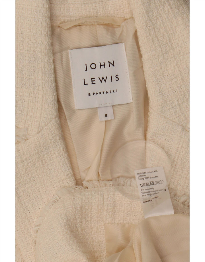 John Lewis Γυναικείο Μπλέιζερ Μπουφάν UK 10 Μικρό Λευκό Βαμβάκι