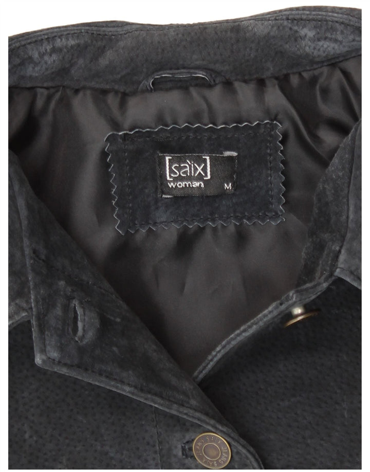 Vintage Γυναικείο Suede Jacket UK 14 Medium Grey Leather