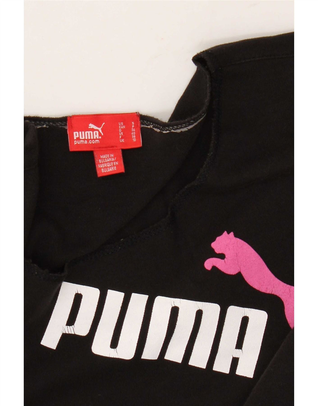 Puma Γυναικείο Γραφικό Τοπ μακρυμάνικο UK 10 Small Black