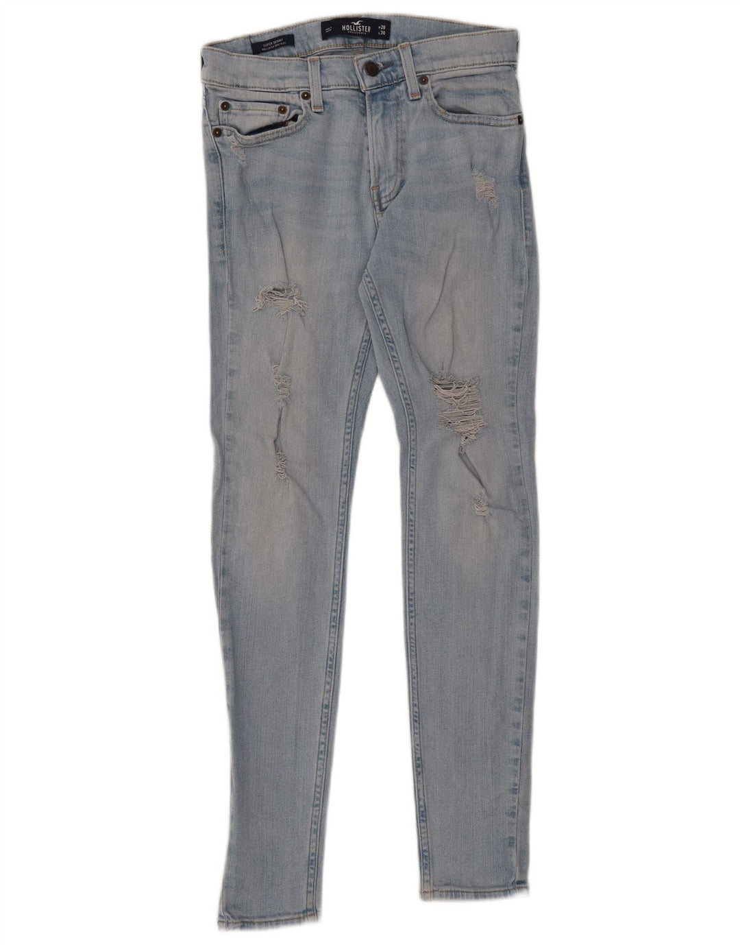 Γυναικείο τζιν HOLLISTER Distressed Super Skinny W28 L30 Μπλε βαμβακερό