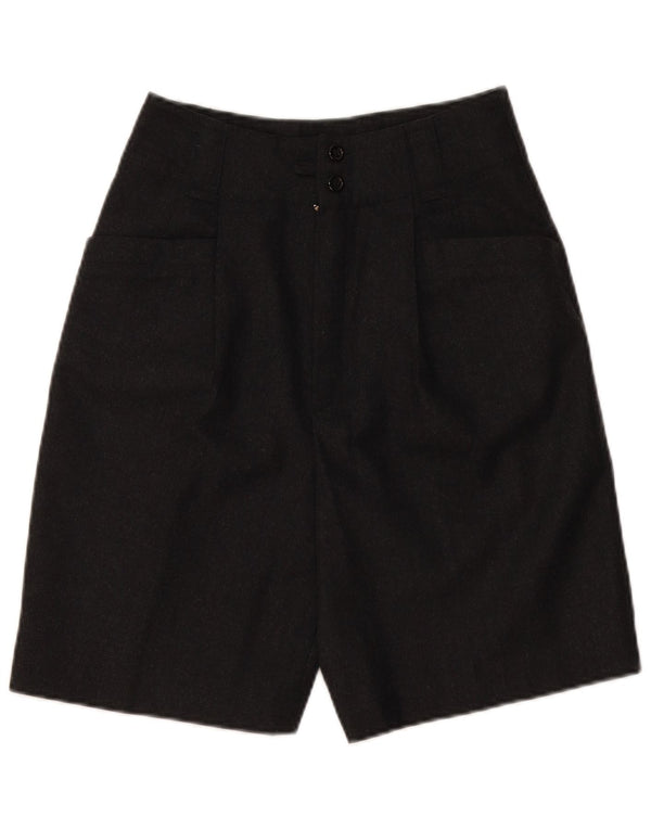 VINTAGE Γυναικείο Ψηλόμεσο Σορτς EU 36 Small W28 Γκρι νέο μαλλί