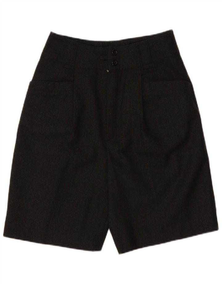 VINTAGE Γυναικείο Ψηλόμεσο Σορτς EU 36 Small W28 Γκρι νέο μαλλί